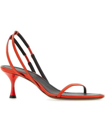 Neous Coral Leather Venusta Sandals - Red