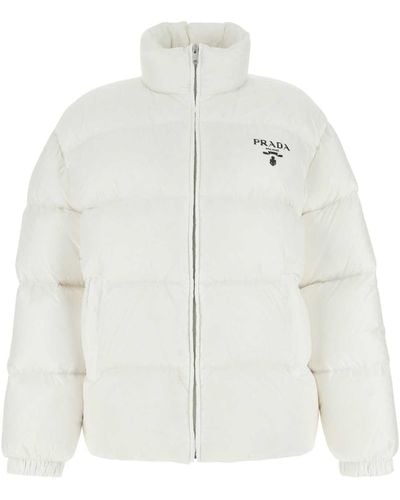 Prada Re-nylon Down Jacket - White