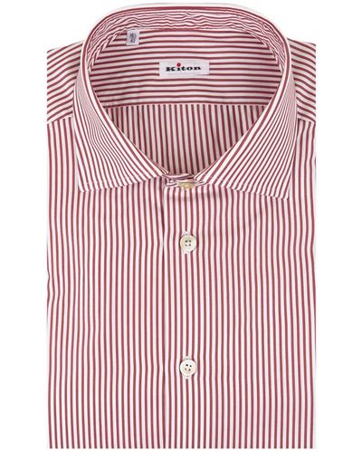 Kiton And Striped Classic Shirt - Pink
