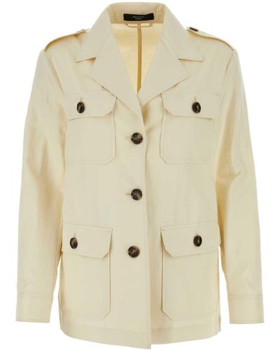 Weekend by Maxmara Ivory Cotton Blend Bacca Jacket - Natural