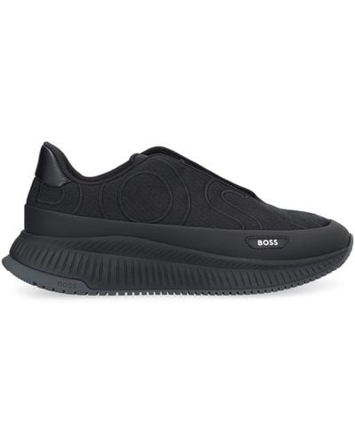BOSS Fabric Low-Top Trainers - Black
