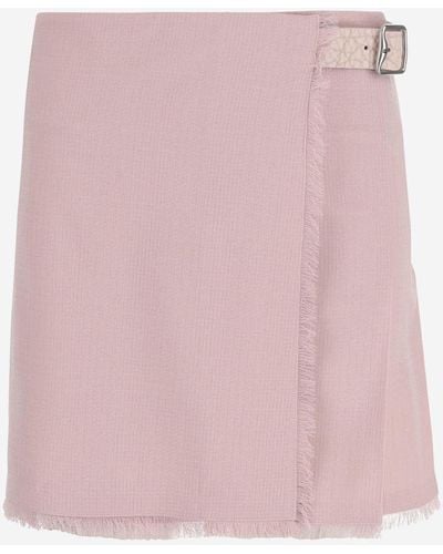 Burberry Kilt In Wool - Pink