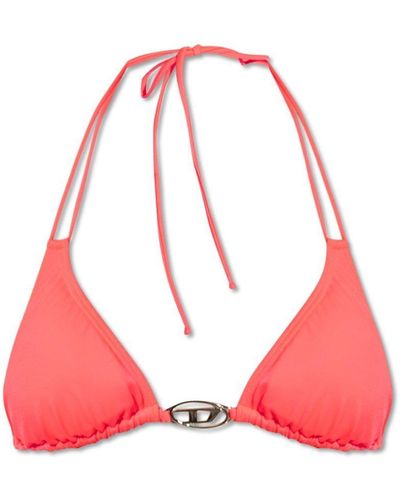 DIESEL Bfb-sees-o Oval-d Plaque Bikini Top - Red