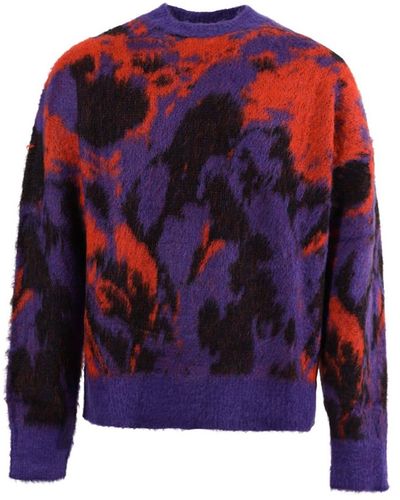 MSGM Mohair Crew Neck Sweater - Red
