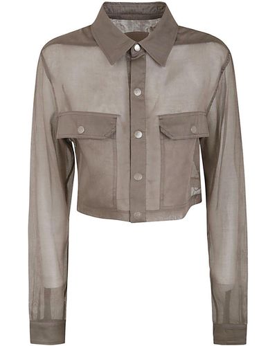 Rick Owens Cropped Outershirt Clothing - Gray