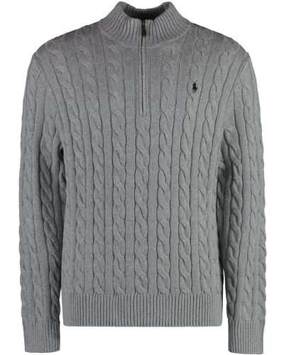 Polo Ralph Lauren Cotton Turtleneck Sweater - Gray