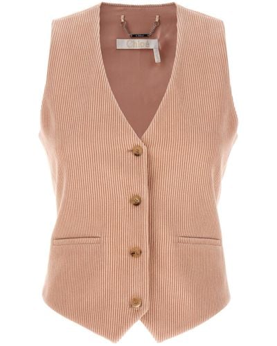 Chloé Corduroy Vest Gilet - Pink