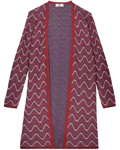 M Missoni Long Knitted Cardigan - Red