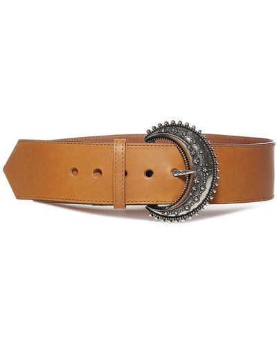Etro Jewel-buckle Leather Belt - Brown