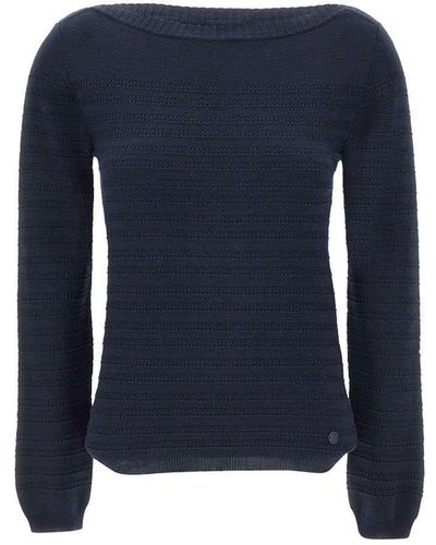 Woolrich Long-sleeved Boat-neck Sweater - Blue