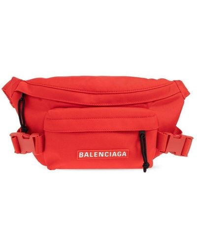 Balenciaga Skiwear Logo Patch Belt Bag - Red