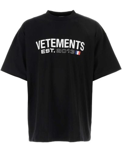 Vetements Cotton Oversize T-Shirt - Black