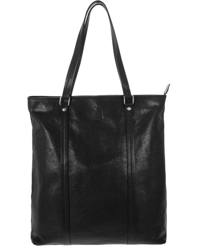 Il Bisonte Leather Shopping Bag - Black