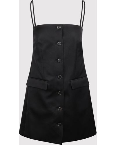 Nanushka Tech-Satin Mini Tailored Dress - Black