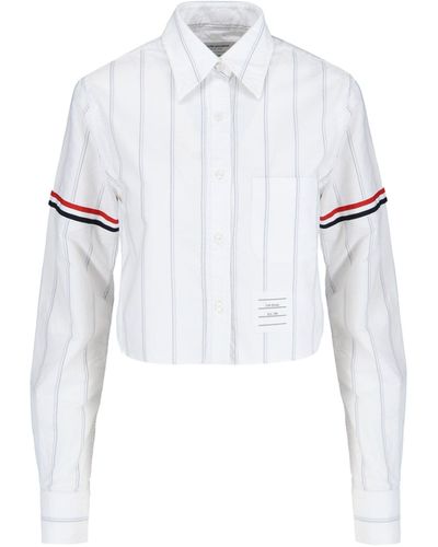 Thom Browne Oxford Crop Shirt - White