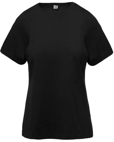 Totême Crewneck T-shirt In Black Cotton Woman