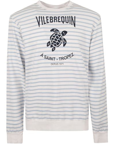 Vilebrequin Logo Detail Striped Sweatshirt - Grey