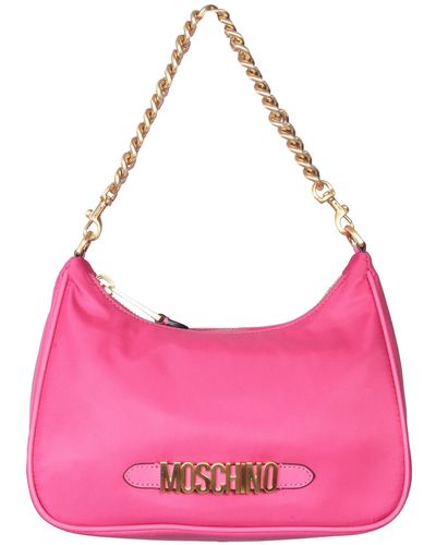 Moschino Hobo Lettering Logo Bag - Pink