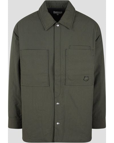 Maison Kitsuné Bold Fox Head Padded Shirt Jacket - Green