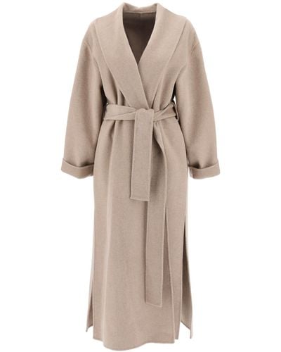 By Malene Birger Trullem Wool Wrap Coat - Natural