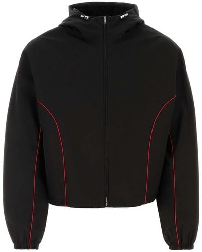 Ferragamo Blouson Jacket With Contrast Piping - Black