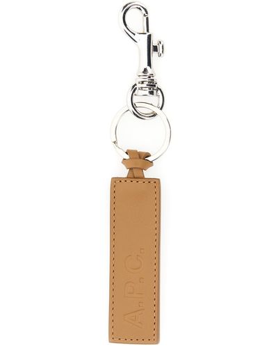 A.P.C. Keychain With Embossed Logo - White