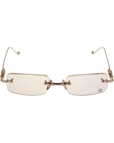 Chrome Hearts Rectangle Rimless Glasses - Natural