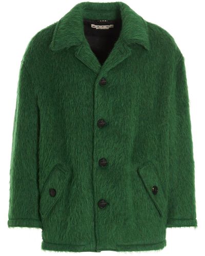 Marni Ratinè Coat - Green