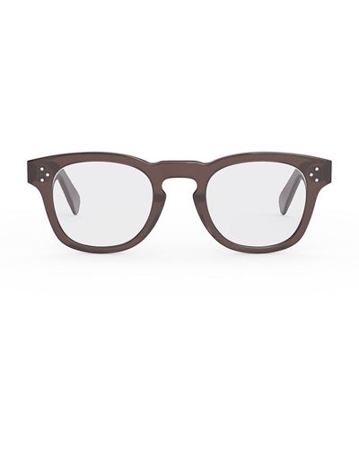 Celine Bold Round Frame Glasses - Brown
