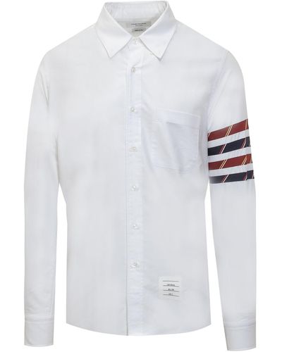 Thom Browne 4-Bar Oxford Shirt - White