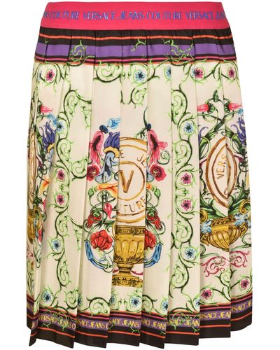 Versace Garden V Emblem Twill Skirt - Metallic