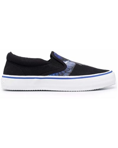 Marcelo Burlon Canvas Slip On Sneakers - Blue
