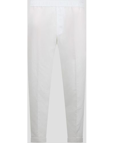 Neil Barrett Rem Slim Low Rise Elastic Waistband Trousers - White