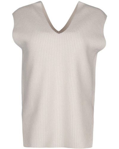 Calvin Klein Recycled Wool Rib Sweater Vest - White