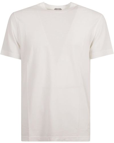 Zanone Round Neck Plain T-Shirt - White