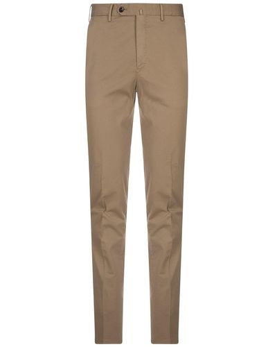 PT01 Dark Stretch Cotton Classic Trousers - Natural