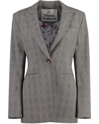 Vivienne Westwood Prince Of Wales Checked Jacket - Grey