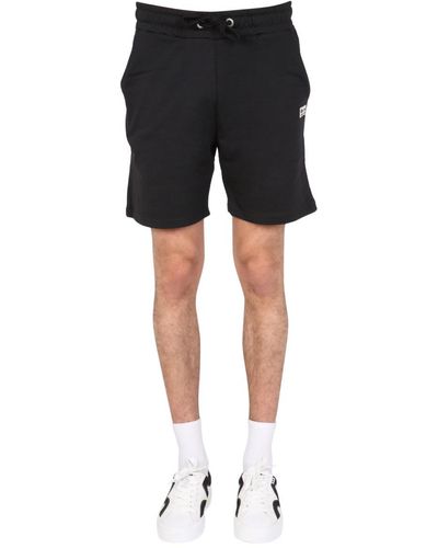 Alpha Industries Bermuda With Logo Embroidery - Black