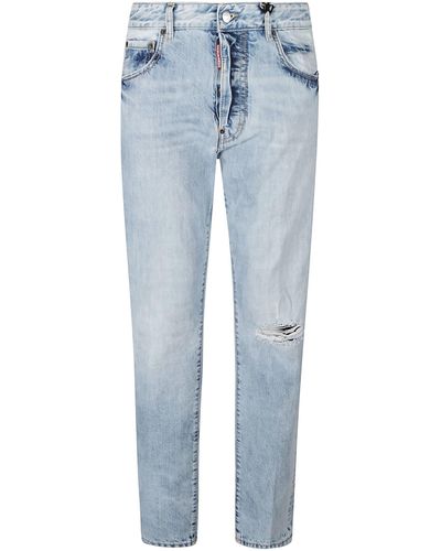DSquared² Straight Distressed Jeans - Blue