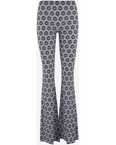 Etro Printed Jersey Trousers - Blue