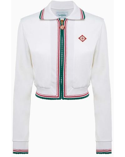 Casablancabrand Scallop Edge Track Sweatshirt - White