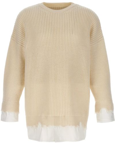 MM6 by Maison Martin Margiela Shirt Insert Sweater - White
