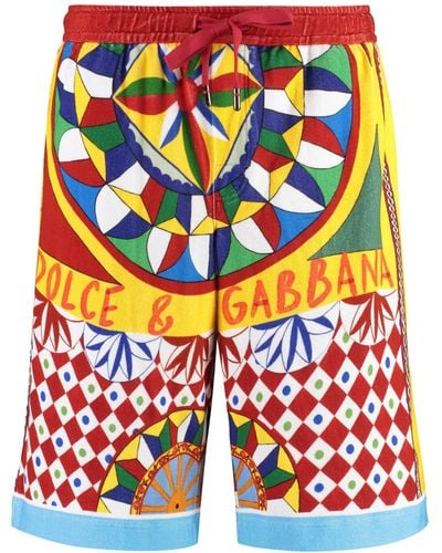 Dolce & Gabbana Printed Cotton Shorts - Blue