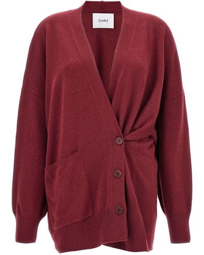 Nude Oversize Cardigan - Red