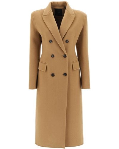 Pinko Ebook Double Faced Wool Coat - Natural