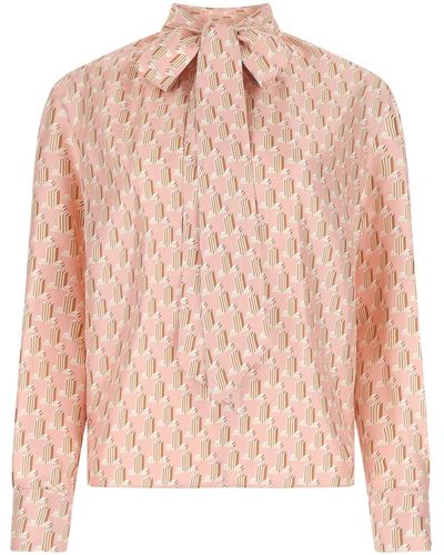 Lanvin Embroidered Silk Blouse - Pink