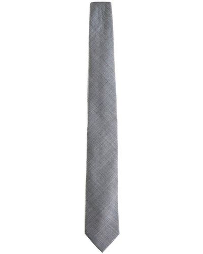 Brunello Cucinelli Textured Stitched Tie - White