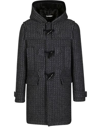 Valentino Spigola Wool Coat - Black
