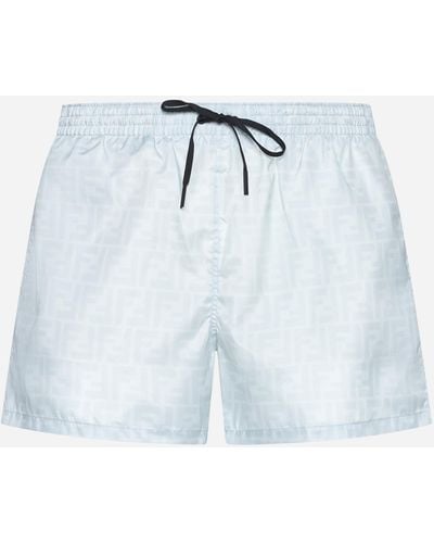 Fendi Ff Print Swim Shorts - Blue