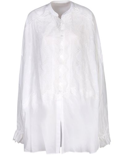 Ermanno Scervino Embroidery Transparency Shirt - White